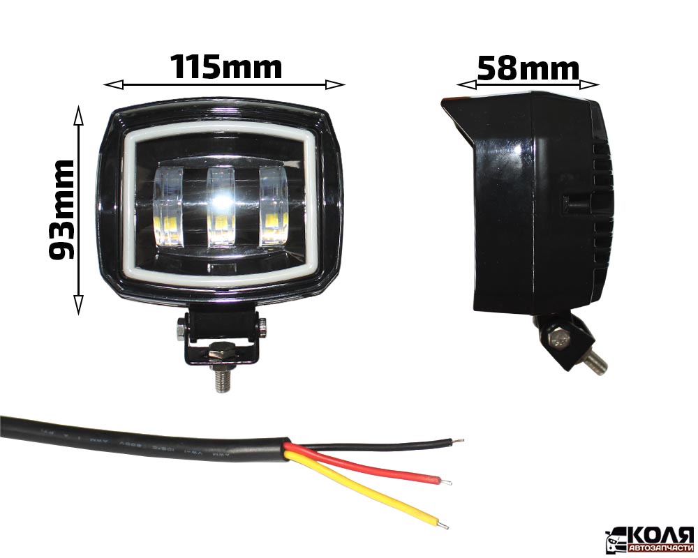 Фара светодиодная-прожектор 4.5*3.5 дюйма ближний и дальний свет (комплект 2шт.)