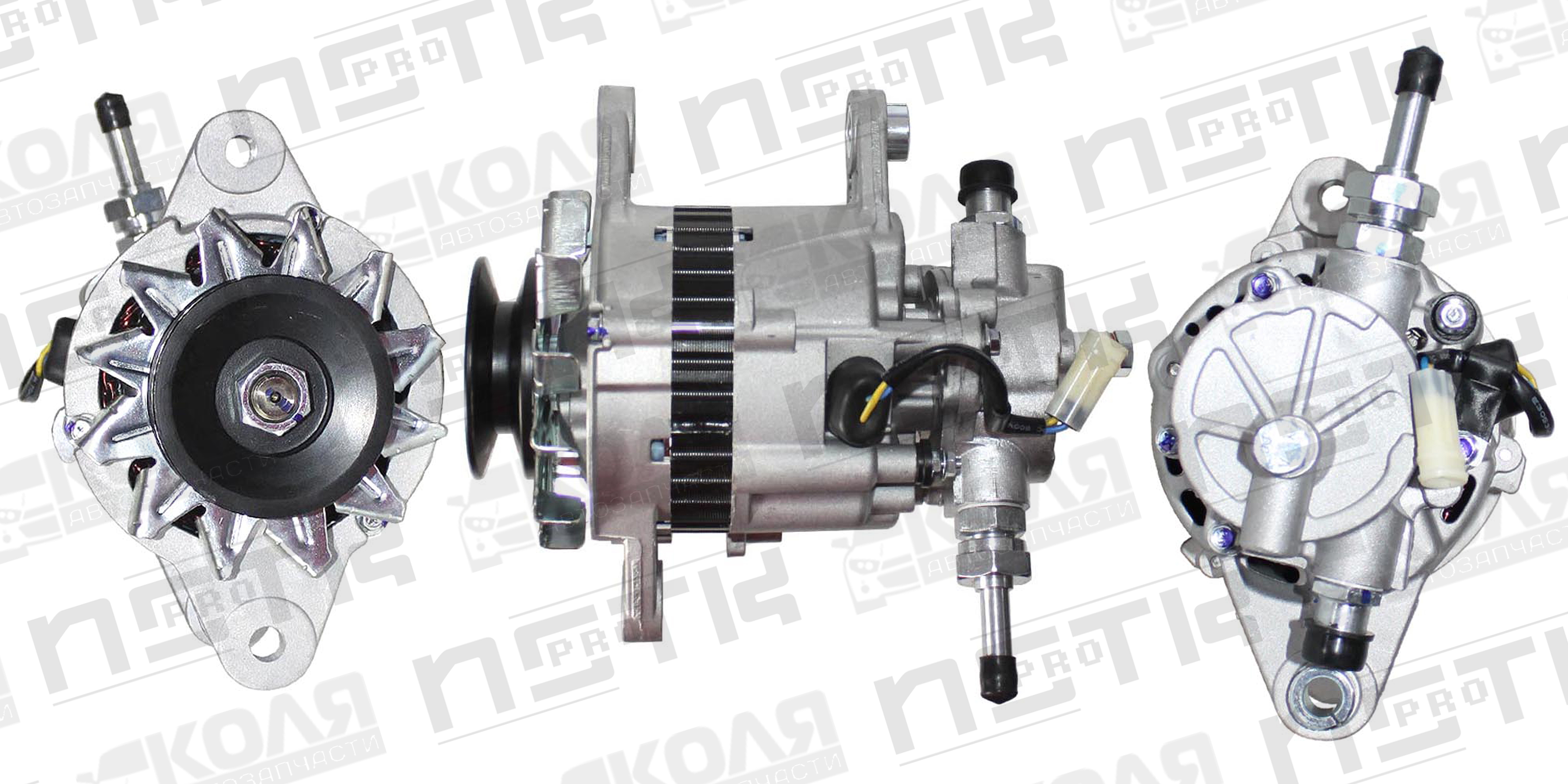 Генератор Mitsubishi Fuso 4DR5 4DR7 4D32 12V 60A 2 контакта 1 ремень с вакуумной помпой (D164)