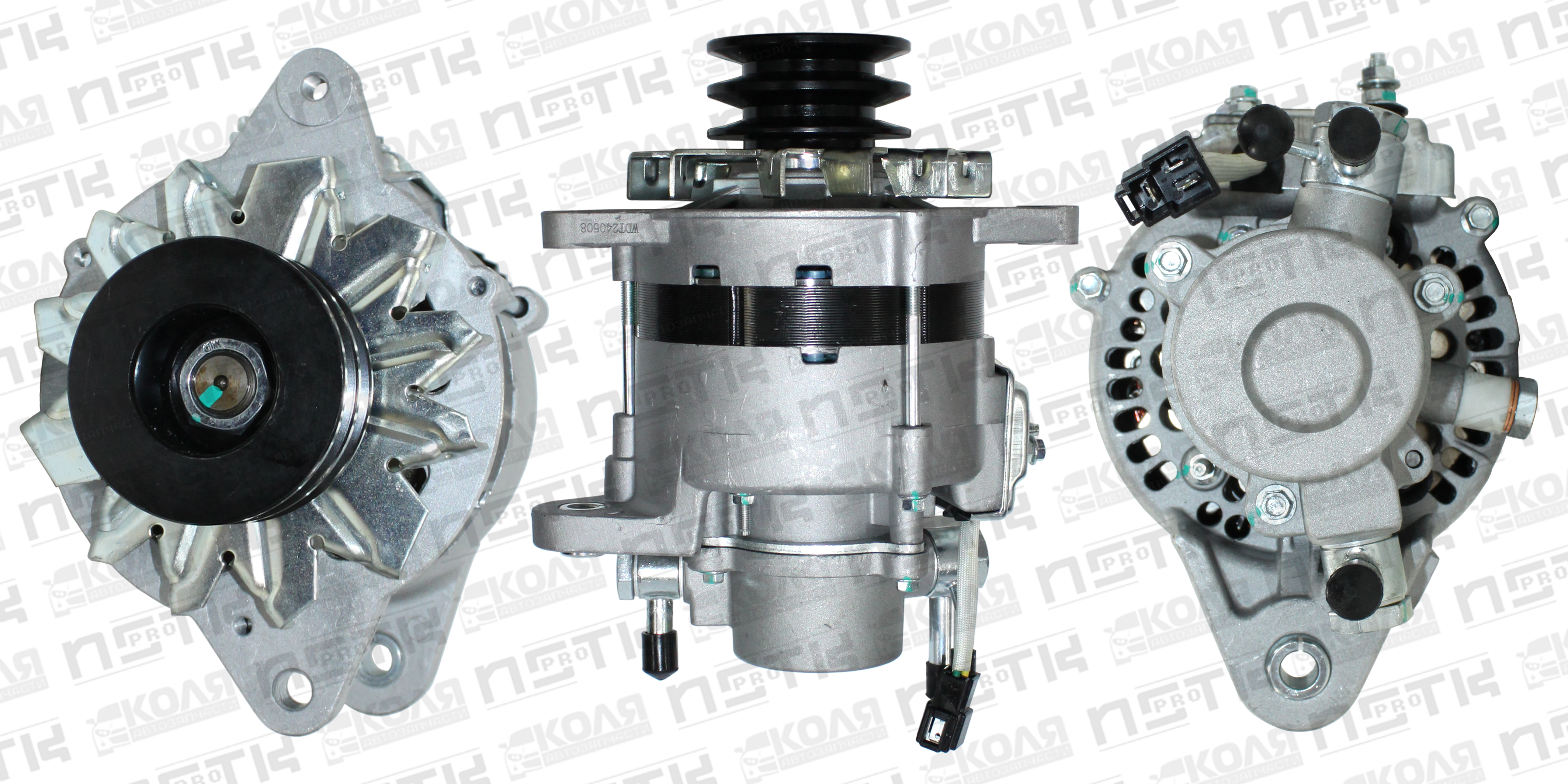 Генератор Toyota 2L 12V 65A 2 ремня 3 контакта с вакуумной помпой (B49)