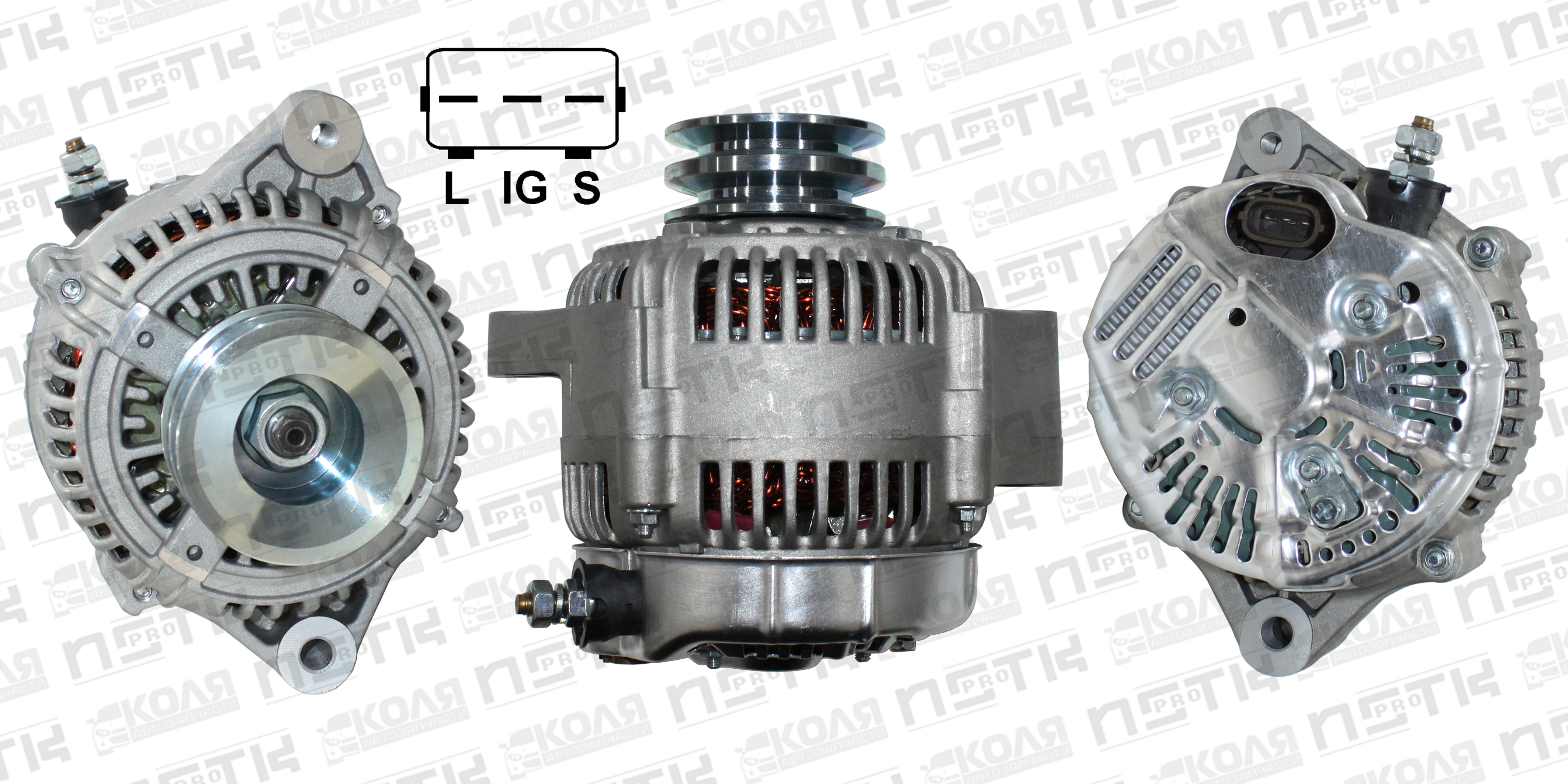 Генератор Toyota Land Cruiser 80 1HD 1HZ 12V 120A 2 ремня 3 контакта (A25)