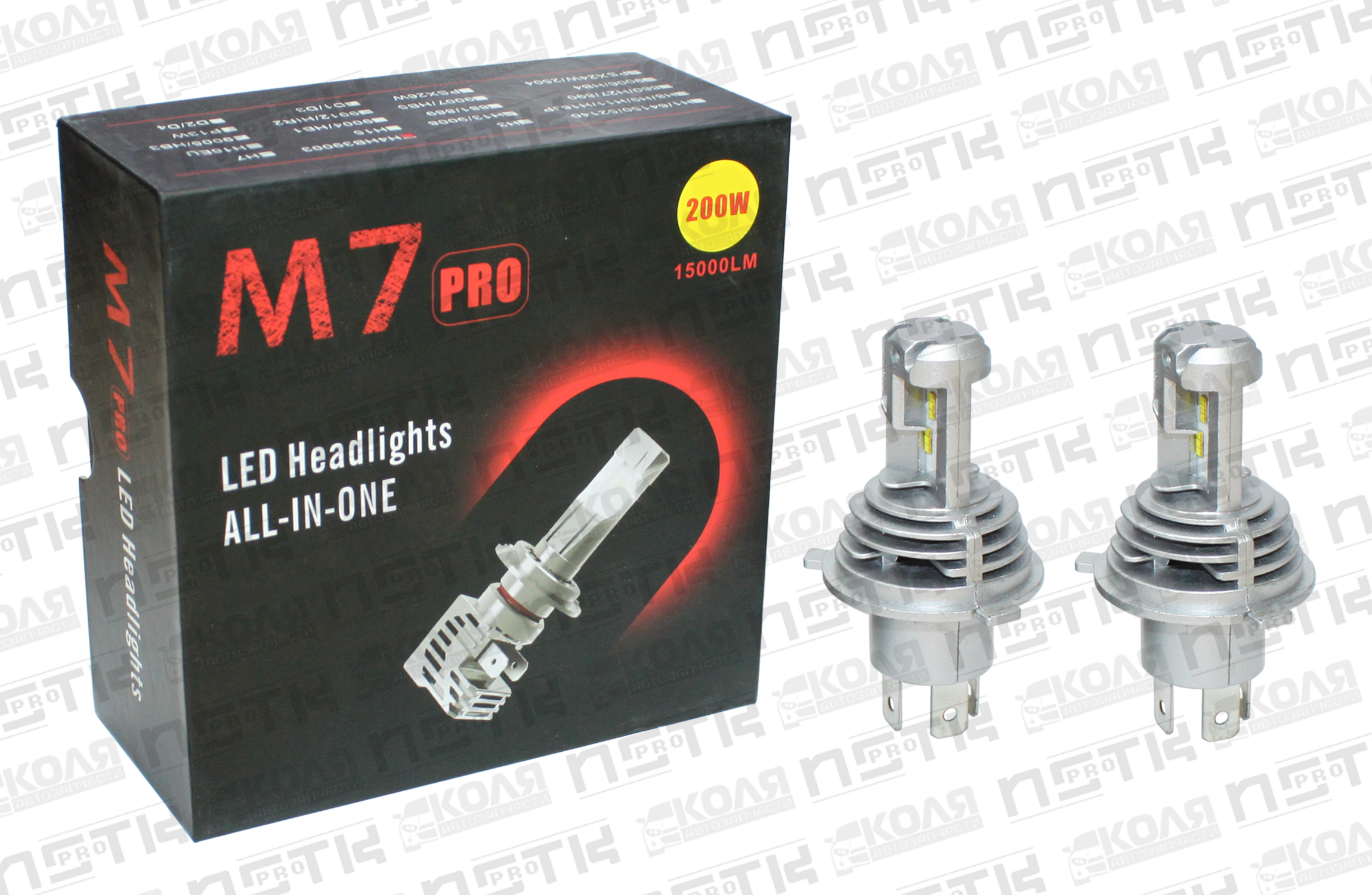 Лампа LED H4 HB2 P43t 200W 15000LM 4SMD 2шт (M7PRO) - 322