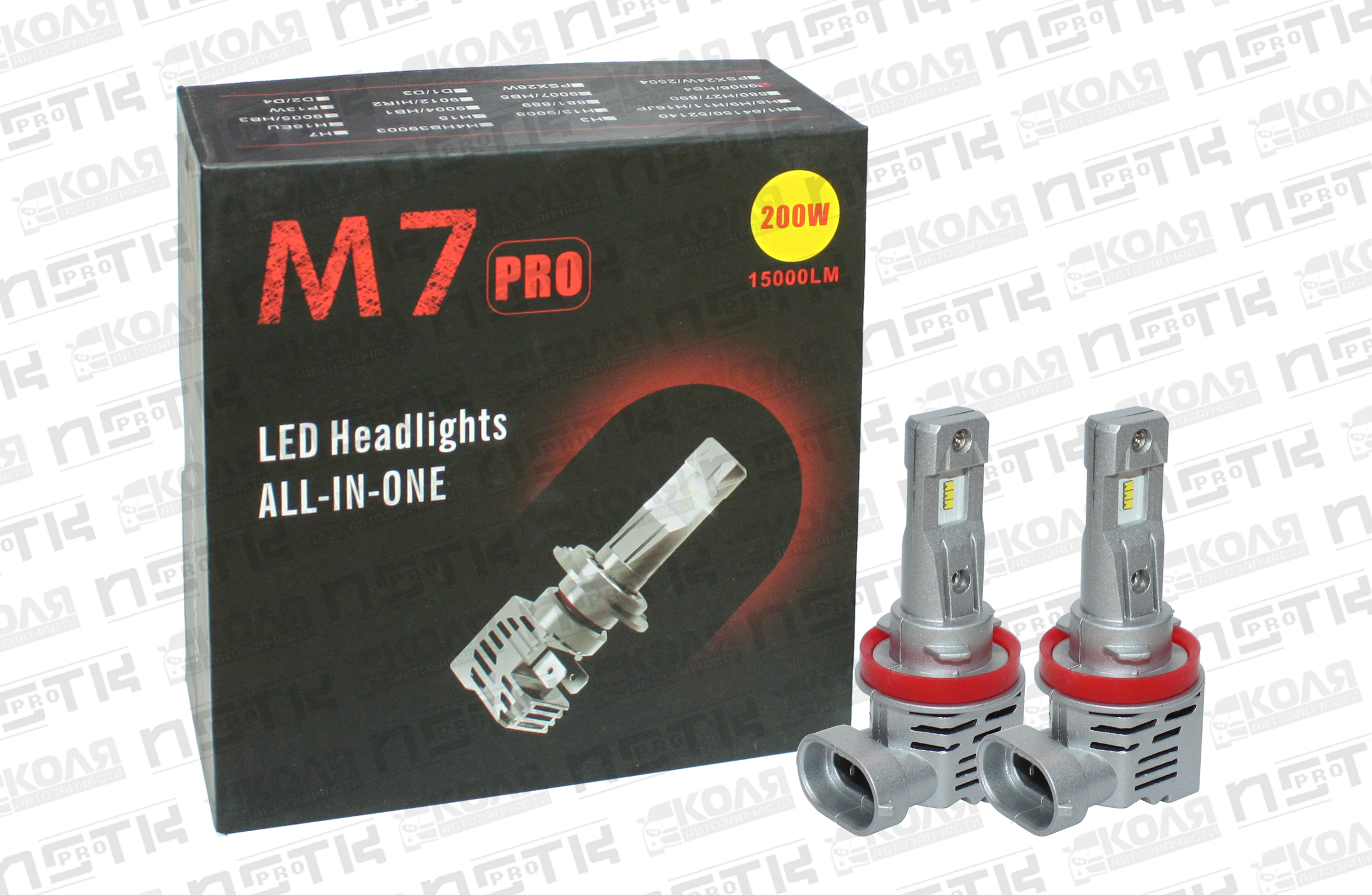 Лампа LED H8 H9 H11 200W 15000LM 2SMD 2шт (M7PRO) - 375