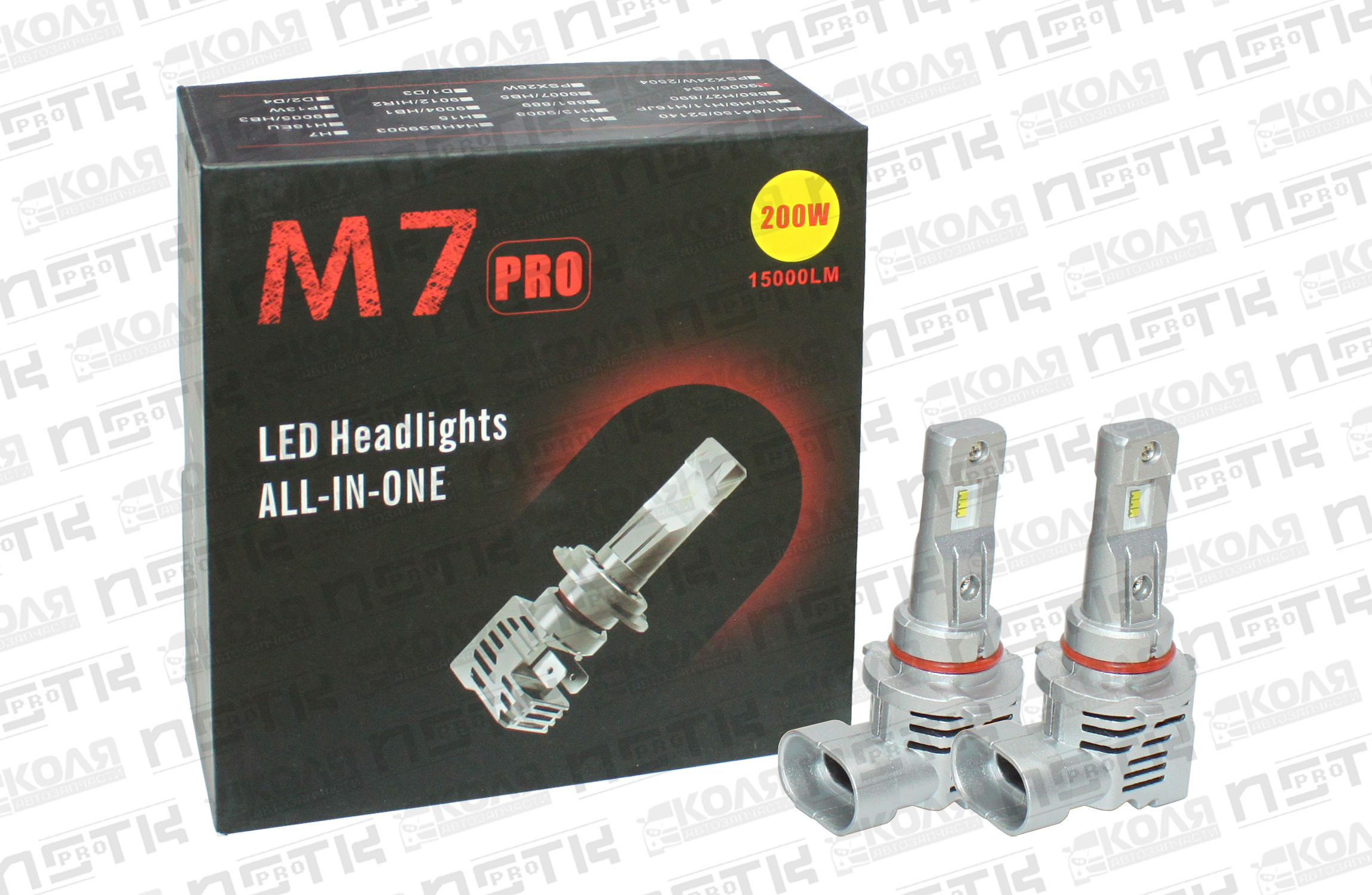Лампа LED HB4 P22d 200W 15000LM 2SMD 2шт (M7PRO) - 373