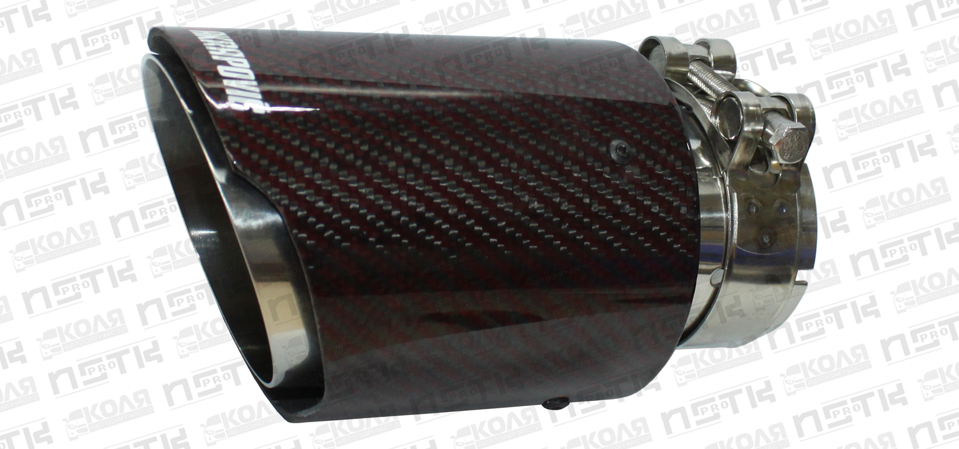 Насадка на выхлопную трубу с карбоновой накладкой d60mm AKRAPOVIK YCWH0051