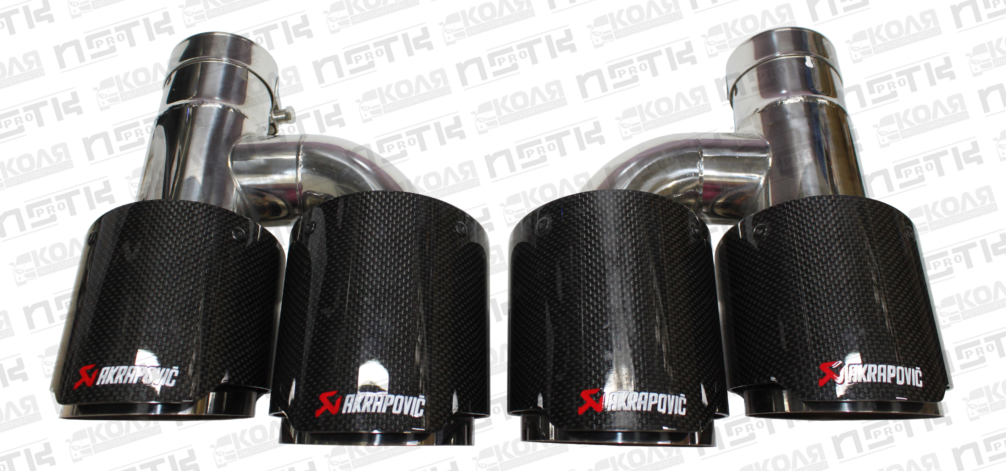 Насадка на выхлопную трубу с карбоновой накладкой d60mm 2шт. AKRAPOVIC YCWH0071