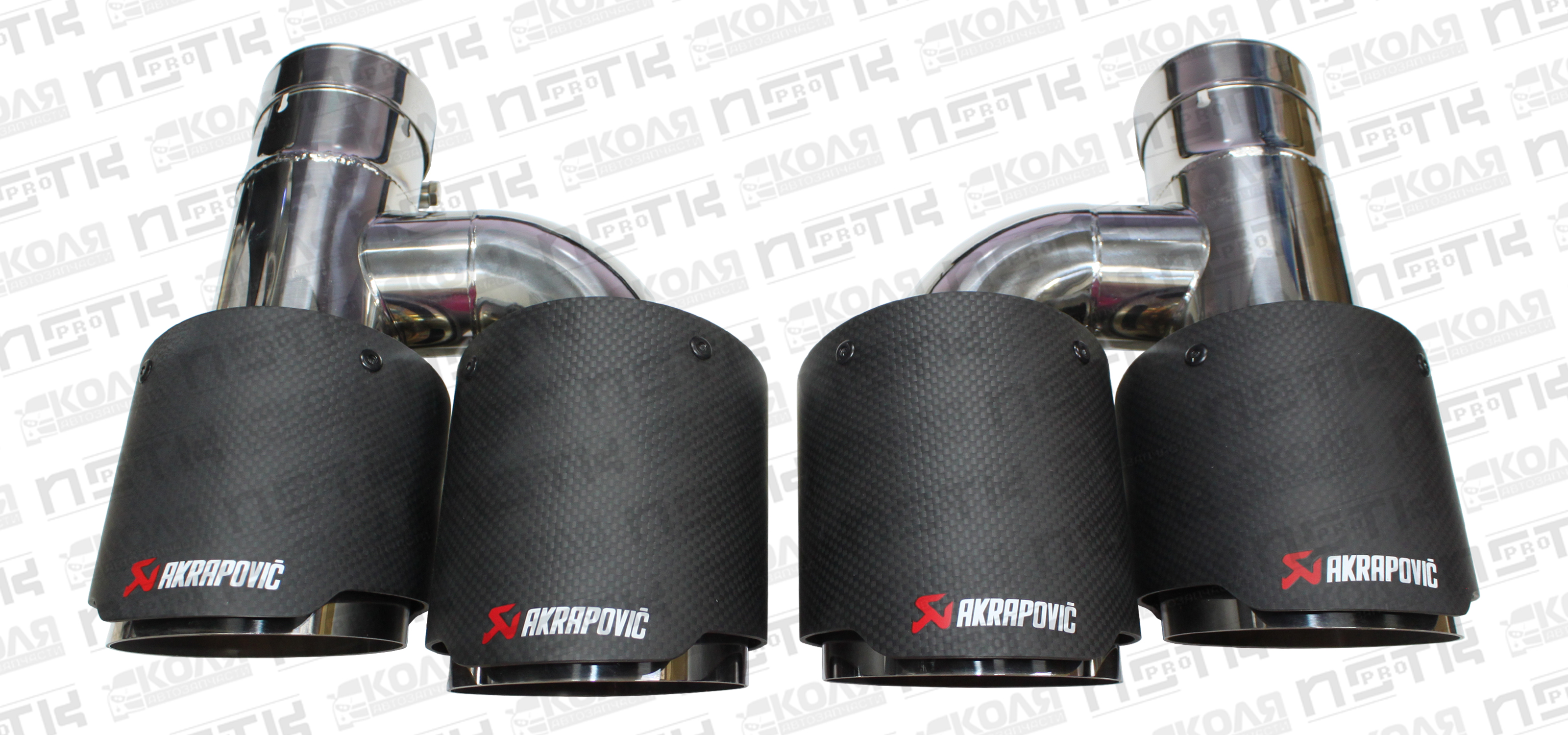 Насадка на выхлопную трубу с карбоновой накладкой d60mm 2шт. AKRAPOVIC YCWH0070