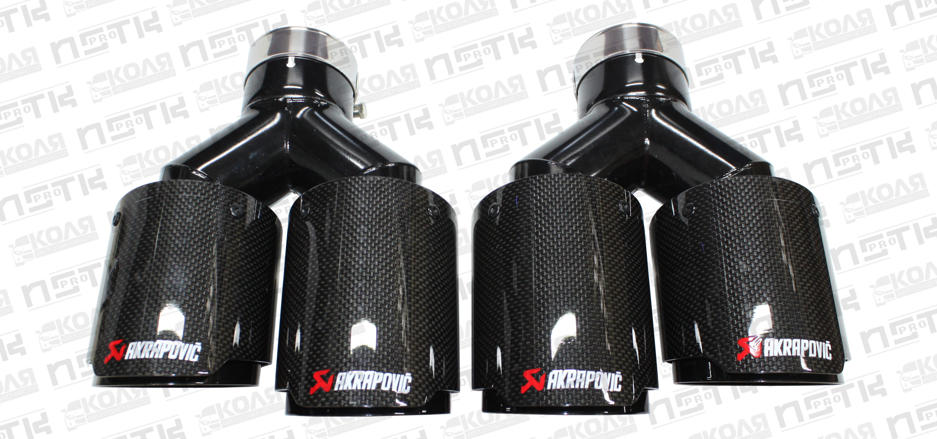 Насадка на выхлопную трубу с карбоновой накладкой d60mm 2шт. AKRAPOVIC YCWH0072