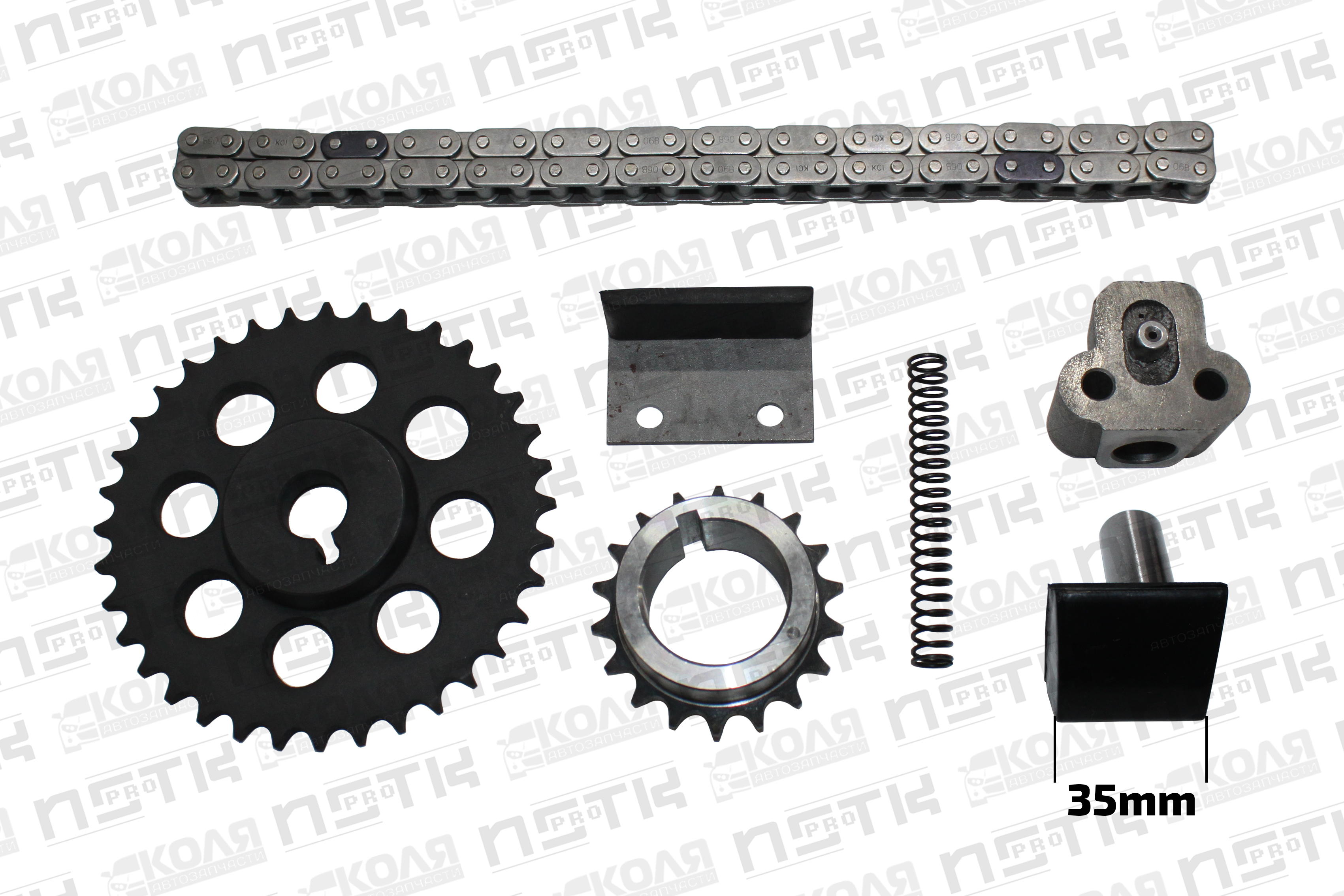Ремкомплект цепи ГРМ Toyota 5K 1.5 7K 7KE 1.8 56S натяжитель 35mm 0437KIT (JT)